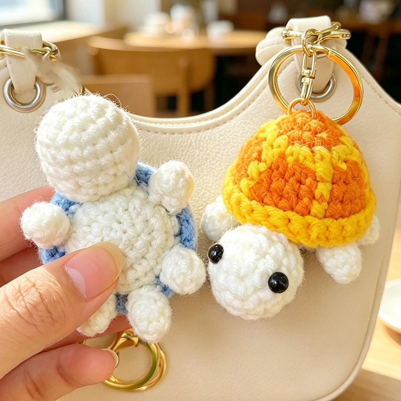 Mini Backpack Purse - Вязаный крючком брелок-черепаха, мини-амигуруми, подвеска для