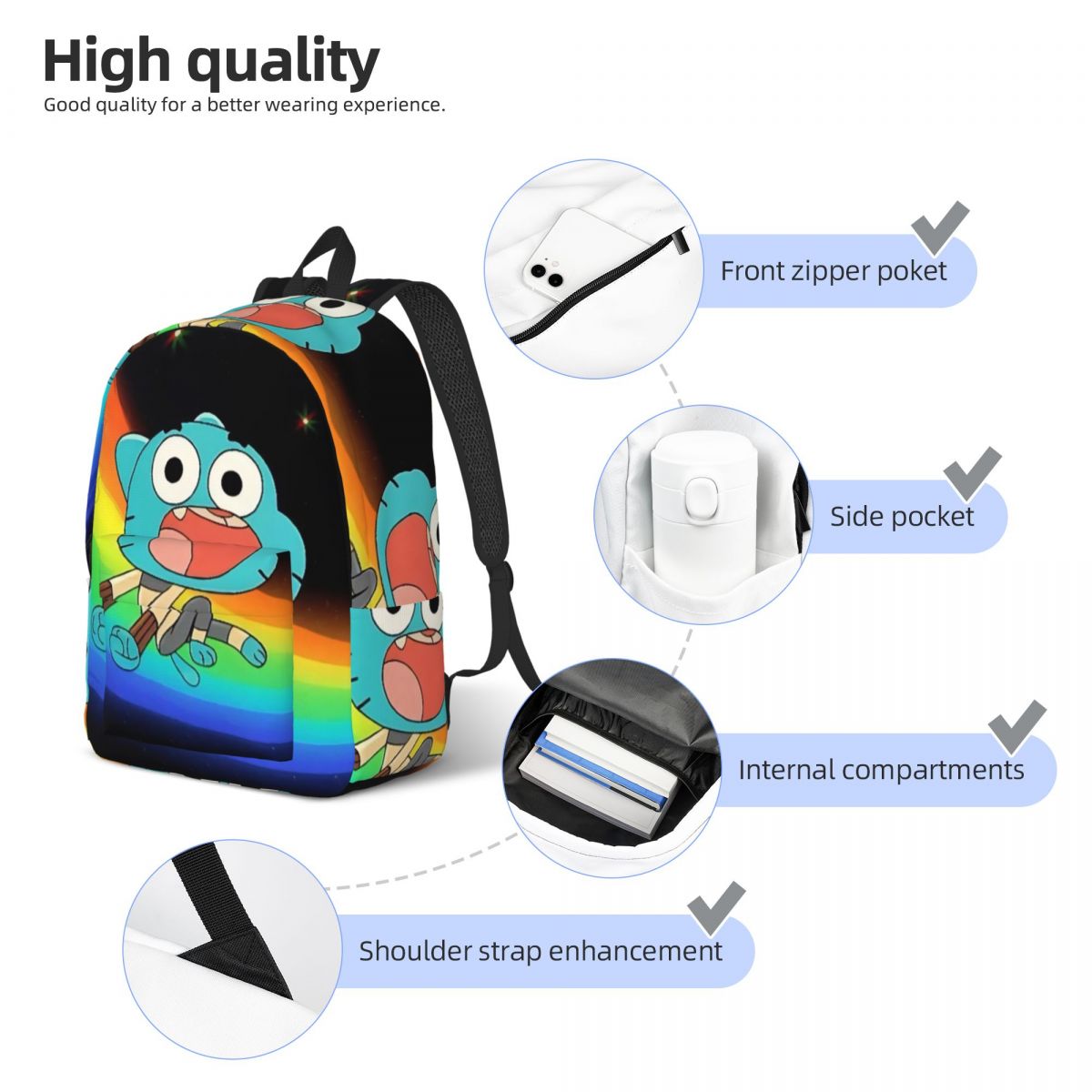 Удивительный мир Гамбола: рюкз – обзор и цена School Backpack Teen
